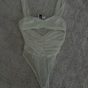 Princess Polly Cream Sheer Bodysuit